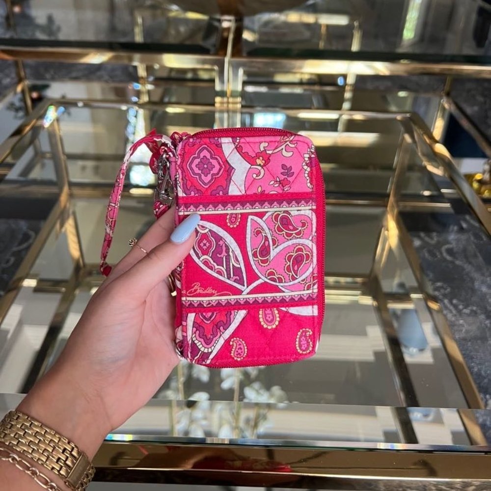Vera Bradley Pink and Red Wristlet Wallet